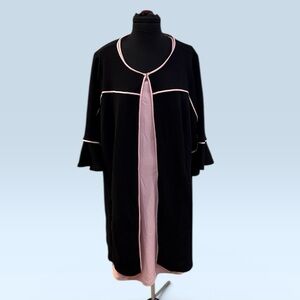Catherines Plus Size Black & Pale Pink Trim Duster and Pink Dress Set 2 Piece